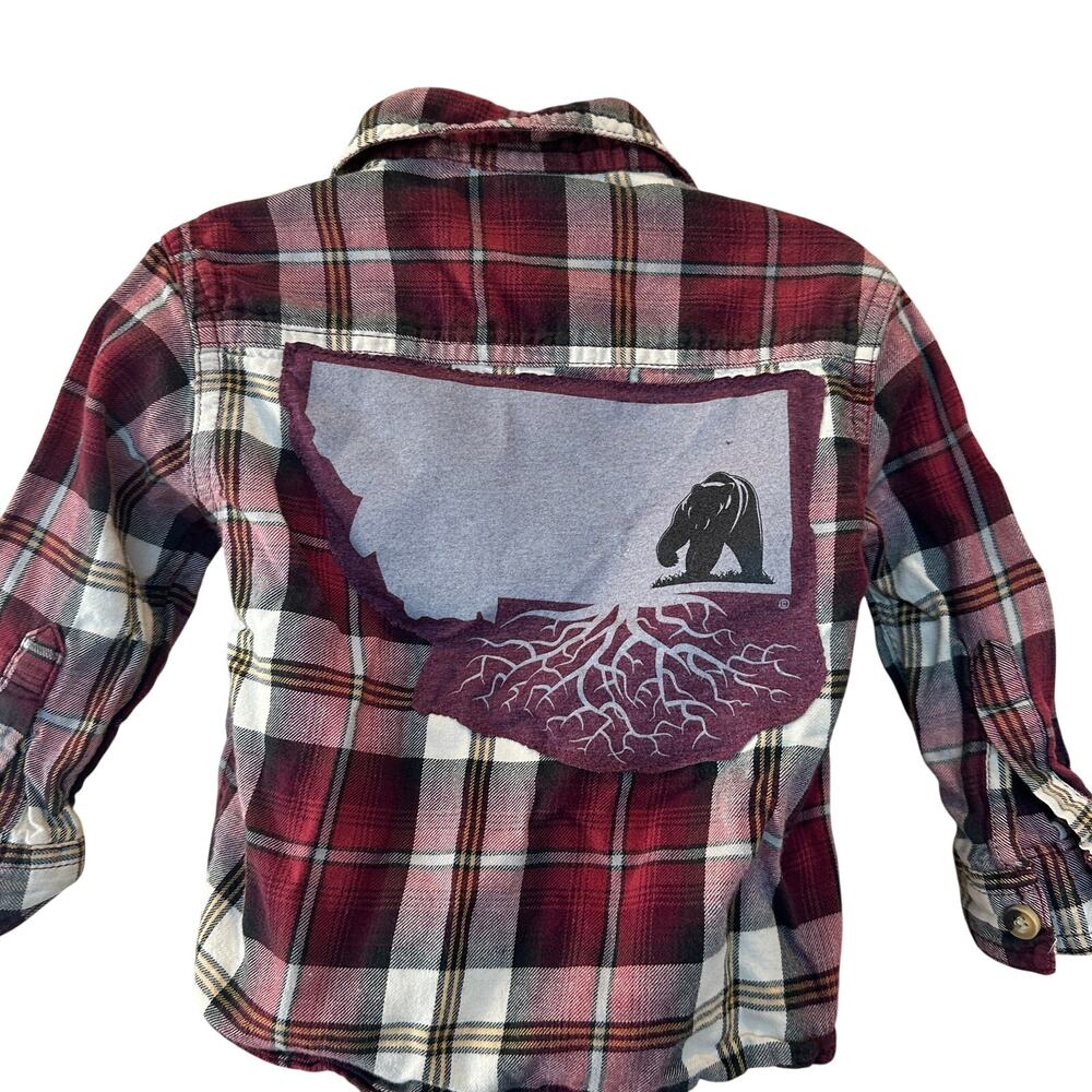 UM Griz Flannel Button Down Shirt Baby 12 Months University of Montana Football